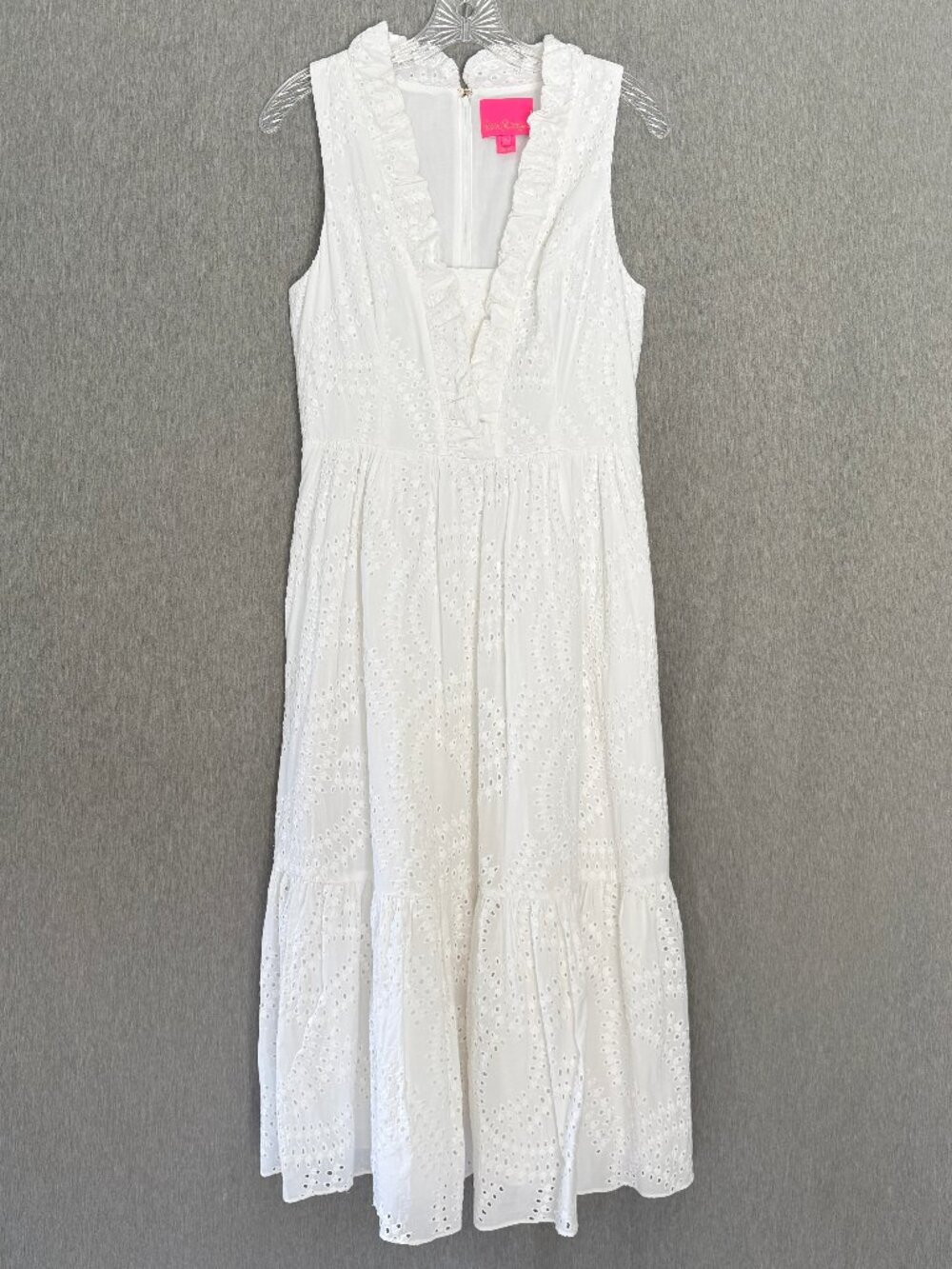 LILLY PULITZER White Paradise Swirl Eyelet Shandi Midi Dress